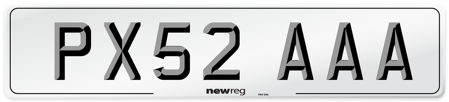PX52 AAA Number Plate from New Reg